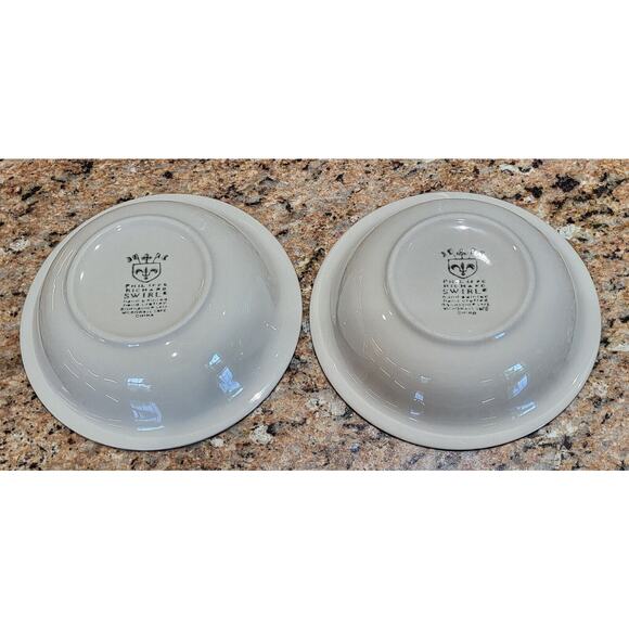 Phillip & Richard Swirl Yellow Bowls 7" Hand Painted (Set Of 2) - Picture 14 of 15